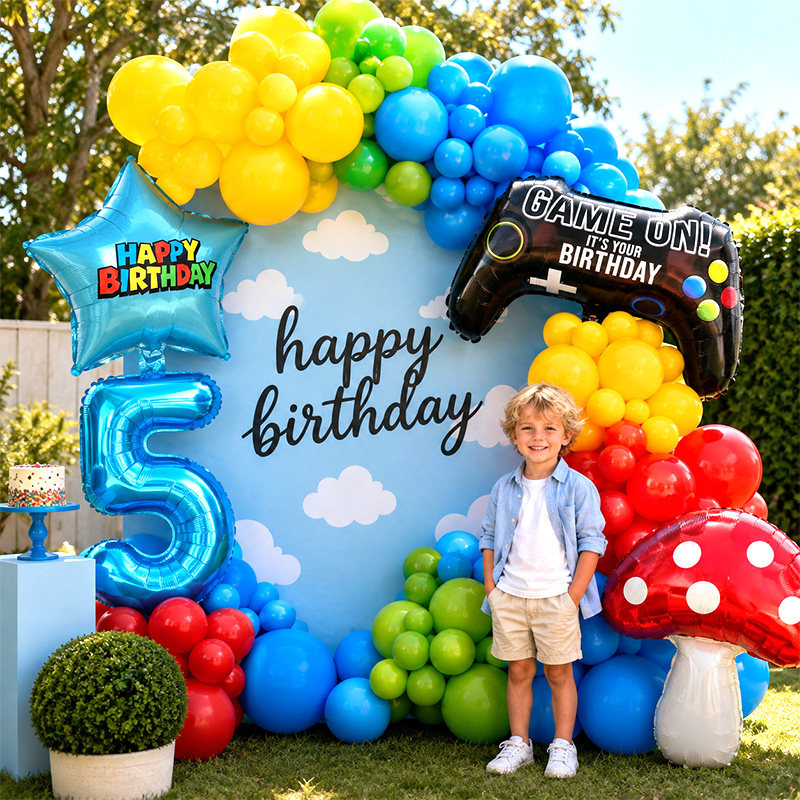 Party Games Bunny - Game Controller Mushroom Balloon Garland Arch